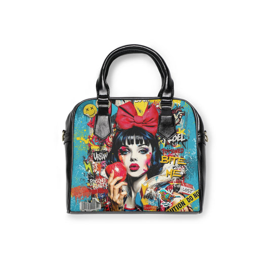 Pop Art 'Bite Me' Satchel Handbag | Urban Snow White Graphic - LucyKay store