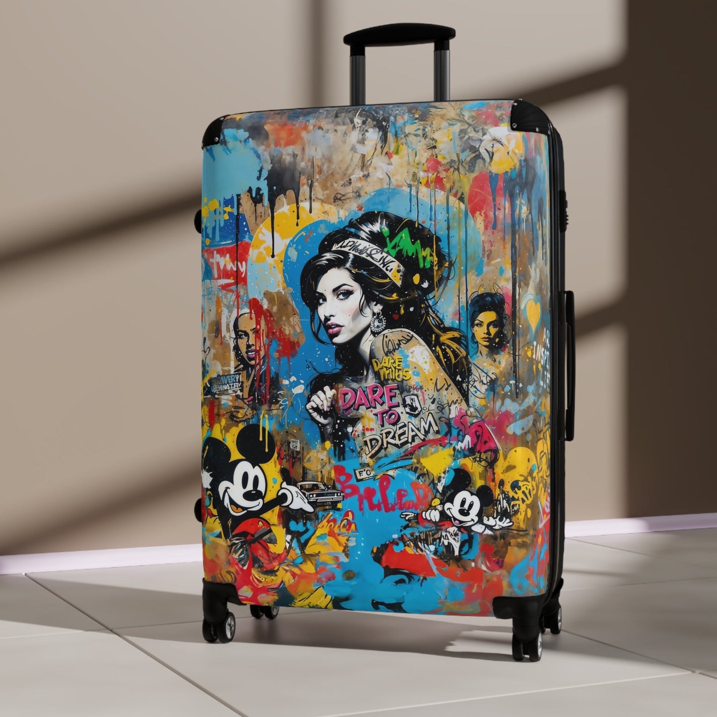 Amy Winehouse Suitcase - Graffiti Pop Art Luggage - LucyKay store