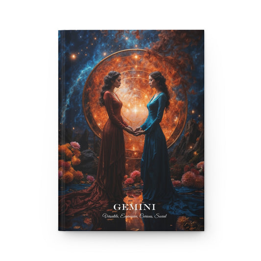 Hardcover Journal Matte - Gemini Zodiac Sign Astrology Diary Notebook A5 - LucyKay store