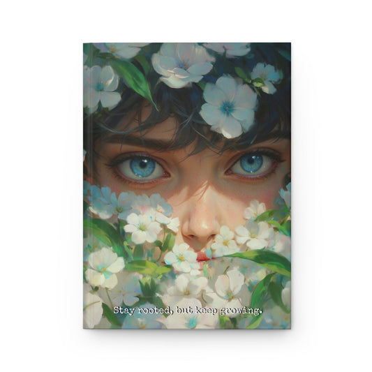 Hardcover Journal Matte - Illustrated Floral Face Art Print, A5 - LucyKay store