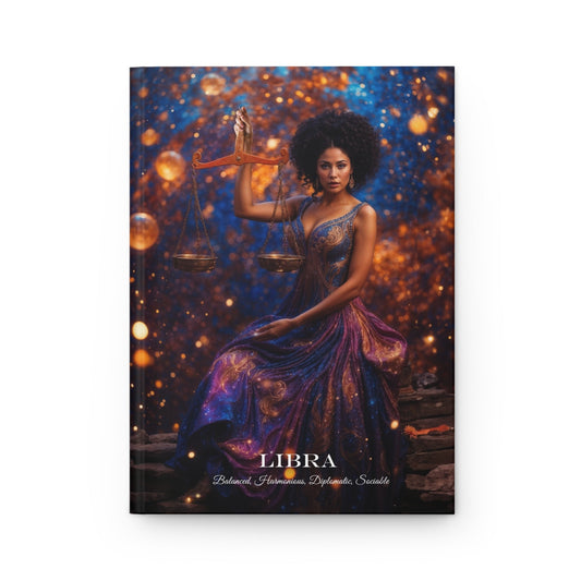 Hardcover Journal Matte - Libra Zodiac Sign Astrology Diary Notebook A5 - LucyKay store
