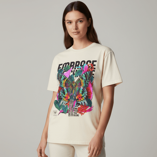 Butterfly Graphic T-Shirt - Colorful Unisex Cotton Tee - LucyKay store