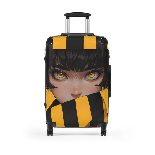 Anime Suitcase - Yellow Striped Girl Portrait Luggage - LucyKay store