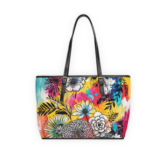 PU Leather Shoulder Bag - Flowers - LucyKay store