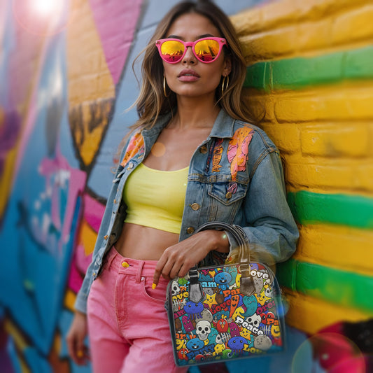 Cartoon Pop Art Shoulder Bag - Double - Sided Print - LucyKay store