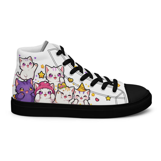 Unisex High top canvas shoes - Cute Cats - LucyKay store