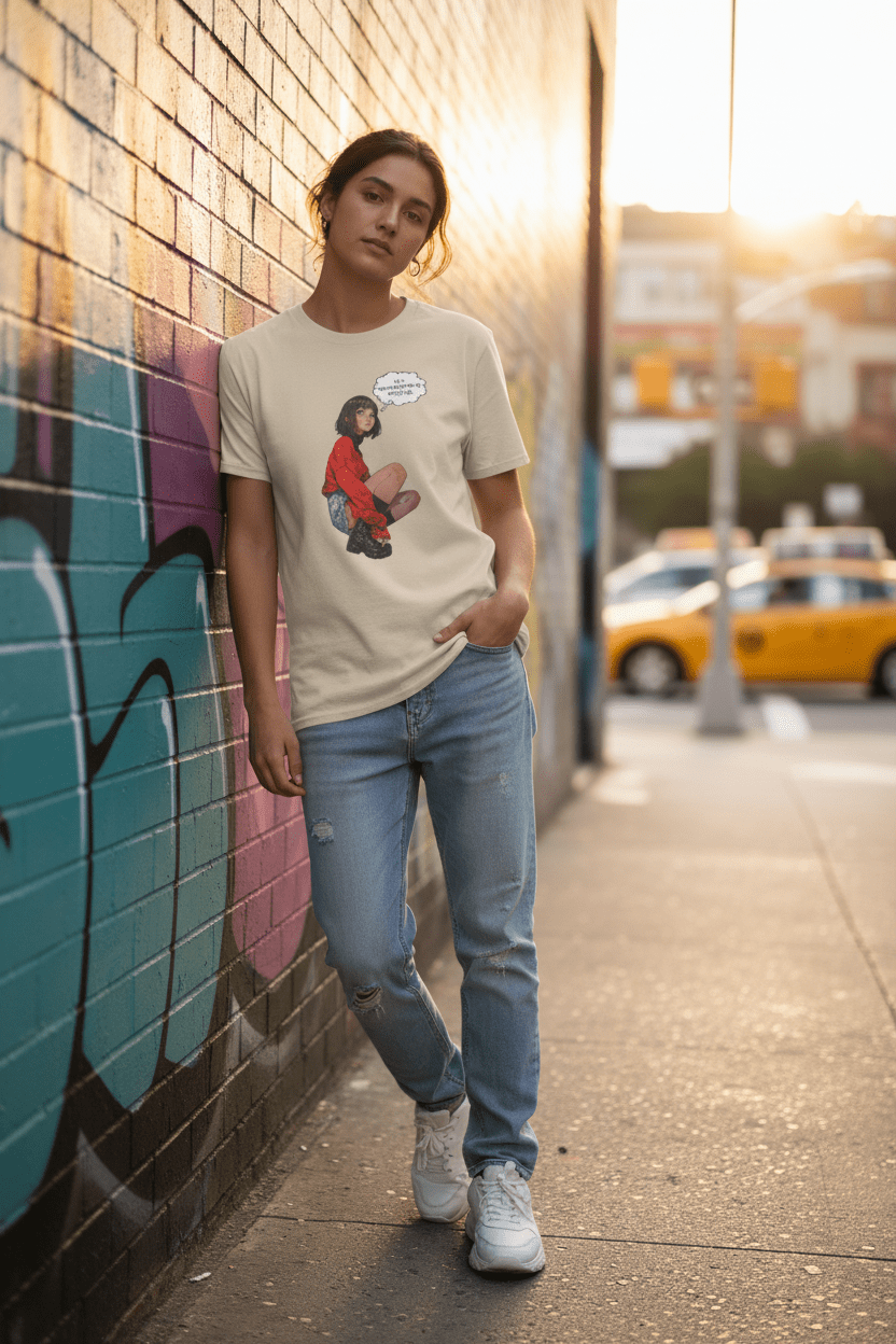 Funny Graphic T-Shirt | Let's Pretend Comic Speech Bubble Tee - LucyKay store