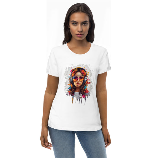 Women's fitted eco tee - Colorful Beats - LucyKay store