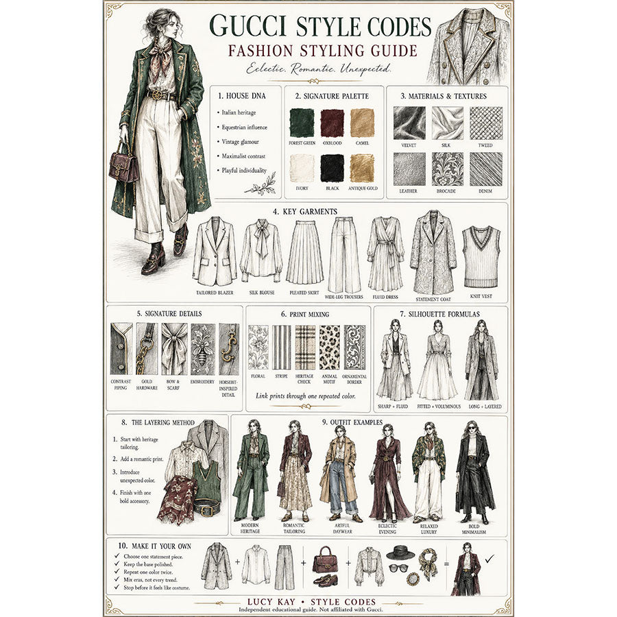Style Codes: Gucci-Inspired Printable Pack – Free Fashion Coloring Pages & Outfit Planner