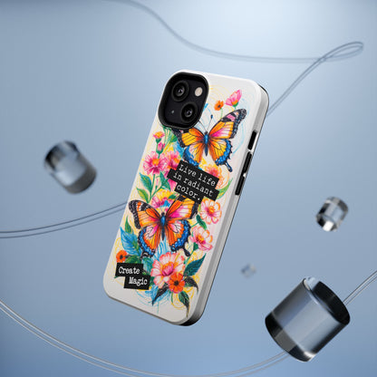 iPhone Cases - Colorful Butterfly and Flower Sketch - Impact - Resistant Cases - LucyKay store