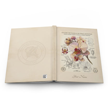 Personalized Botanical Orchid Hardcover Journal – Custom Name Floral Notebook - LucyKay store