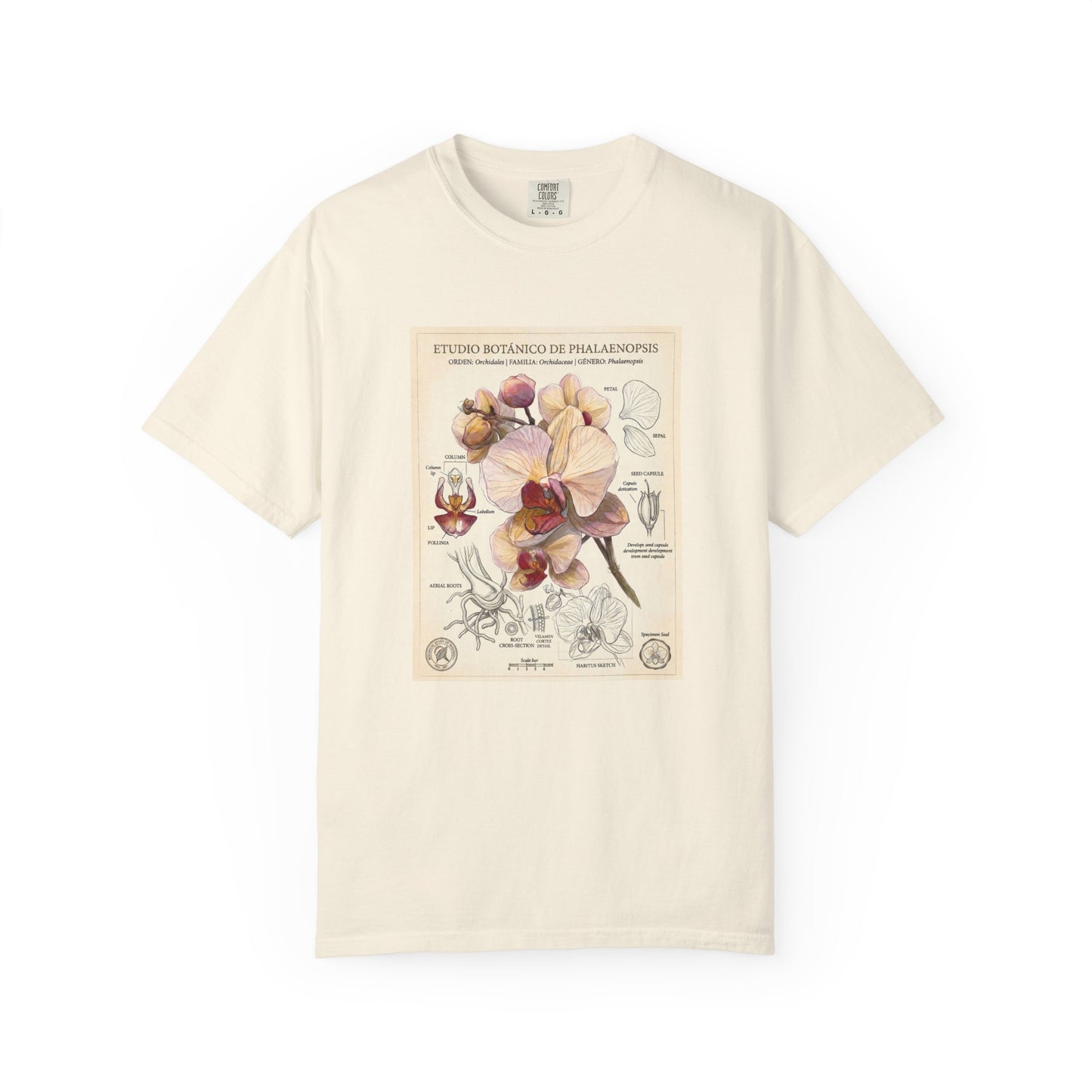 Vintage Botanical Orchid T-Shirt | Floral Graphic Tee - LucyKay store