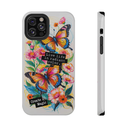 iPhone Cases - Colorful Butterfly and Flower Sketch - Impact - Resistant Cases - LucyKay store