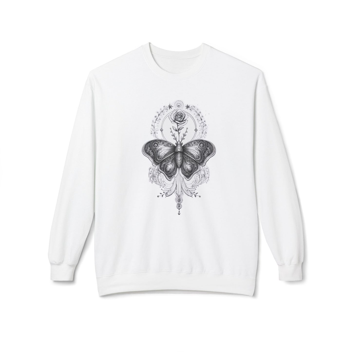 Ornamental Butterfly & Rose Art Sweatshirt - LucyKay store