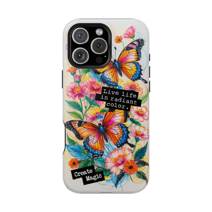 iPhone Cases - Colorful Butterfly and Flower Sketch - Impact - Resistant Cases - LucyKay store