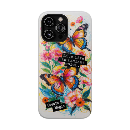 iPhone Cases - Colorful Butterfly and Flower Sketch - Impact - Resistant Cases - LucyKay store