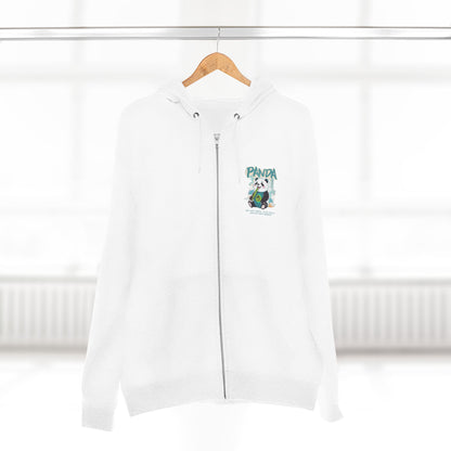 Panda Zip - Up Hoodie | Cute Bamboo Graphic White Sweatshirt - LucyKay store