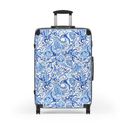 Blue Paisley Carry - On Suitcase - LucyKay store