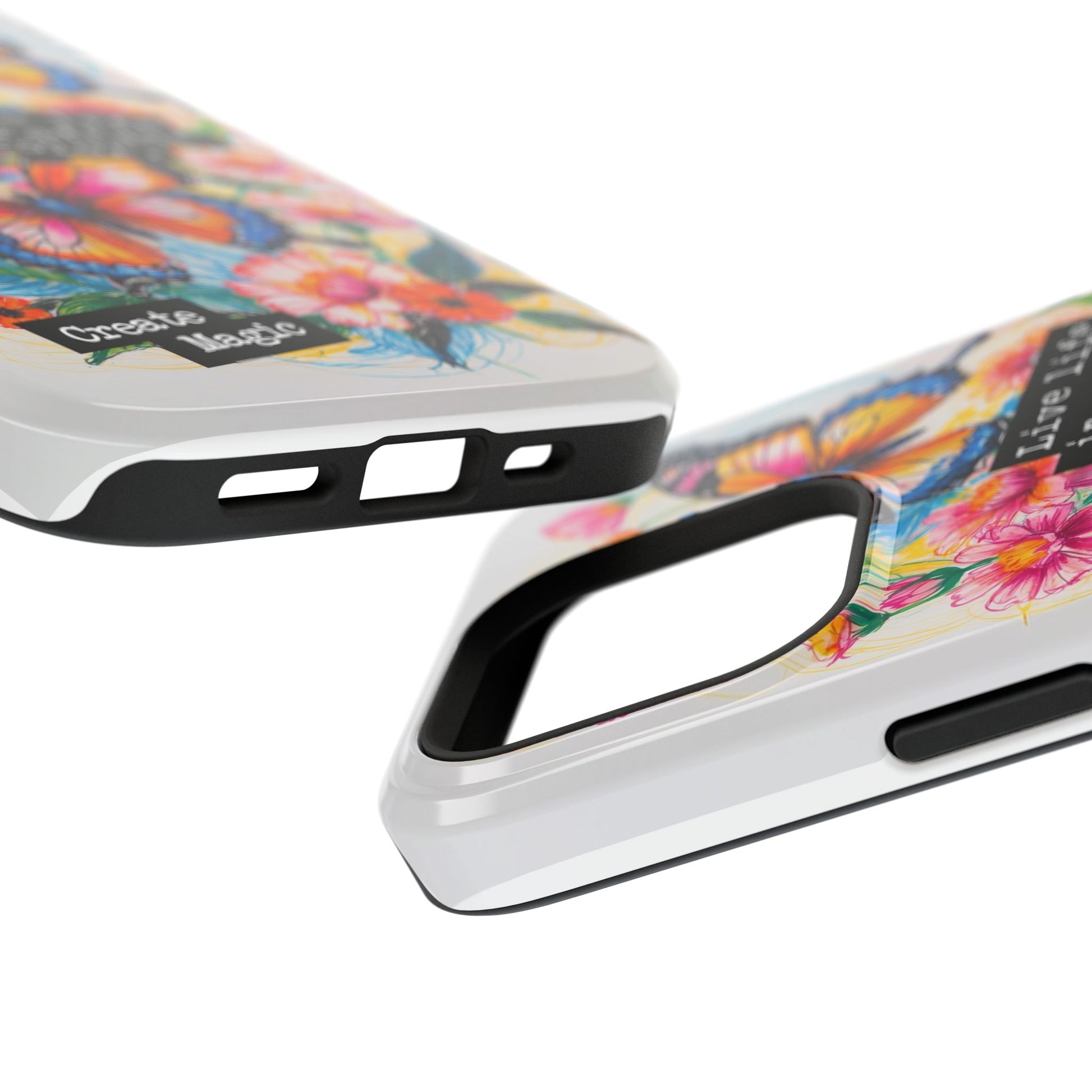 iPhone Cases - Colorful Butterfly and Flower Sketch - Impact - Resistant Cases - LucyKay store
