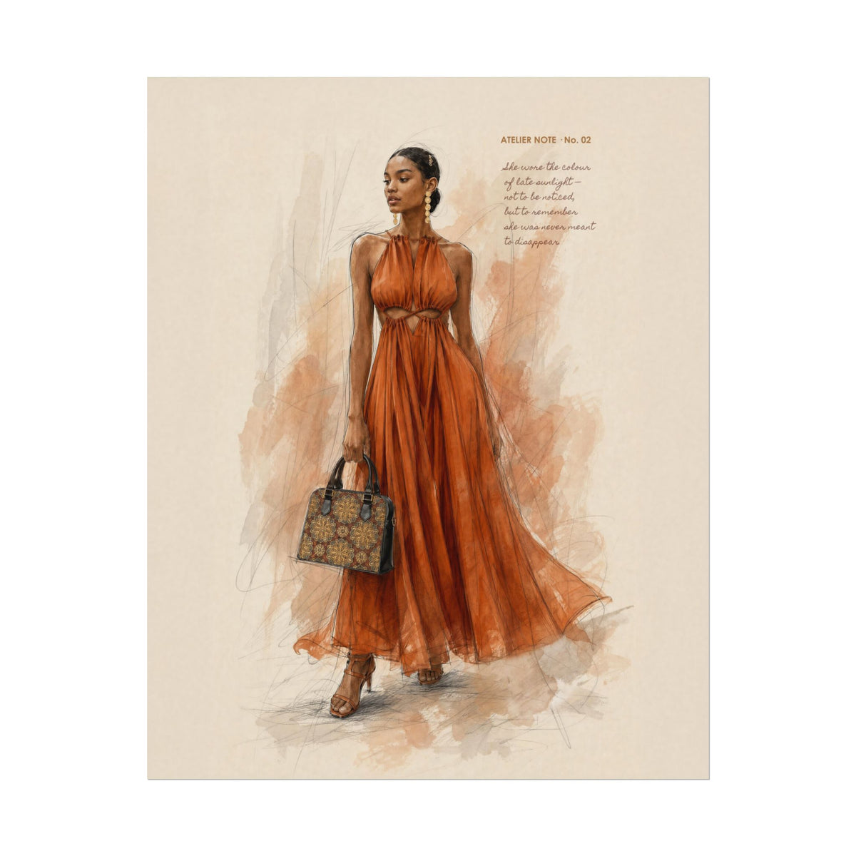 Fashion Illustration Art Print – Late Sunlight Watercolor Wall Art