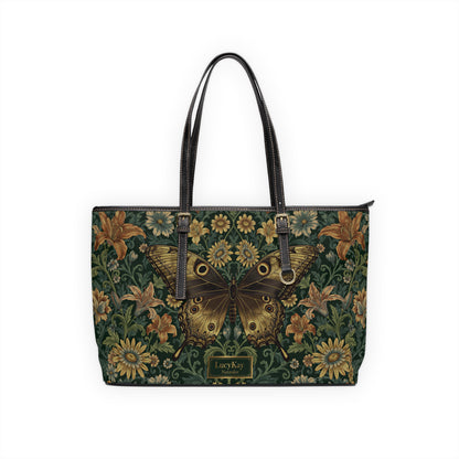 Butterfly Floral PU Leather Shoulder Bag – Vintage Tote - LucyKay store