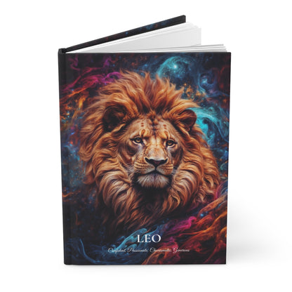 Cuaderno de tapa dura mate - Leo, signo del zodiaco, astrología, A5