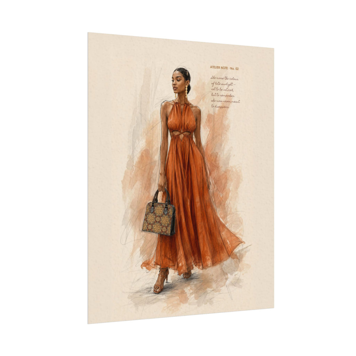 Fashion Illustration Art Print – Late Sunlight Watercolor Wall Art