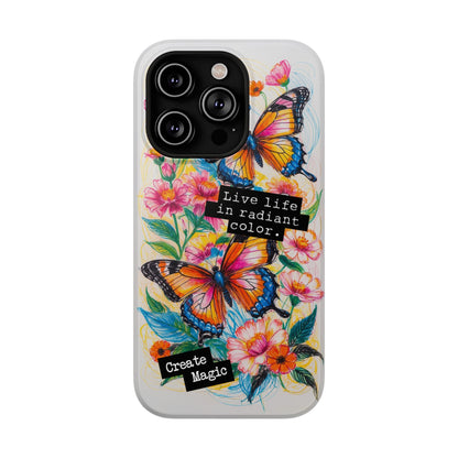 iPhone Cases - Colorful Butterfly and Flower Sketch - Impact - Resistant Cases - LucyKay store