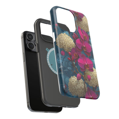 Phone case with floral design on a white background