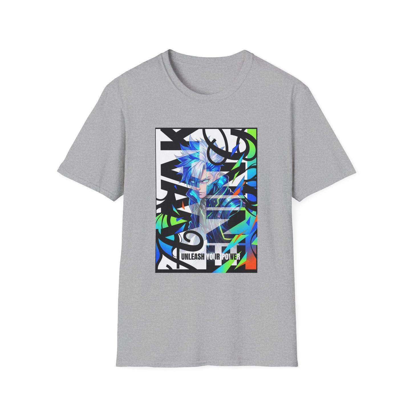 Neon Graffiti Anime T-Shirt | Abstract Street Art Portrait Tee - LucyKay store