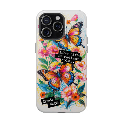 iPhone Cases - Colorful Butterfly and Flower Sketch - Impact - Resistant Cases - LucyKay store