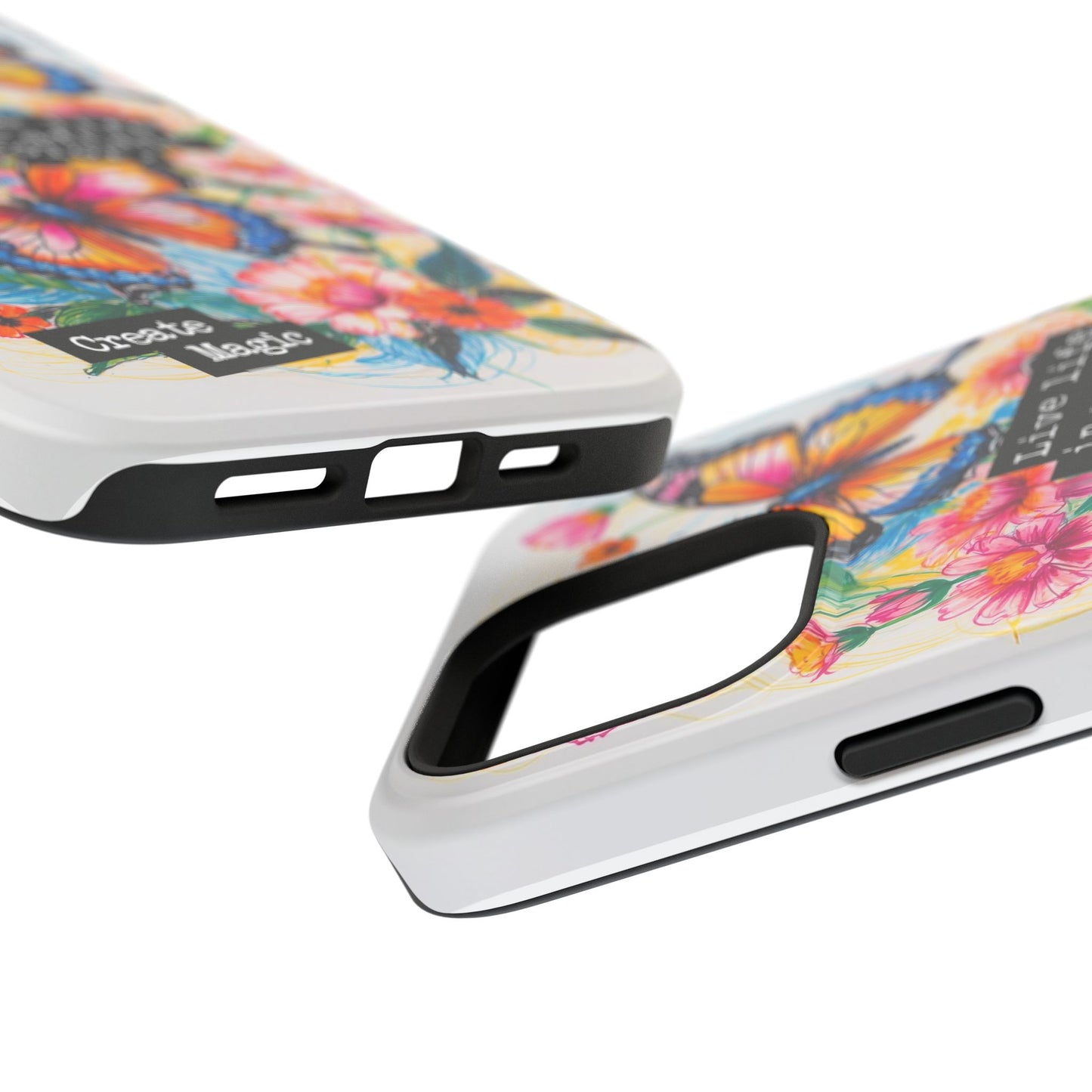 iPhone Cases - Colorful Butterfly and Flower Sketch - Impact - Resistant Cases - LucyKay store