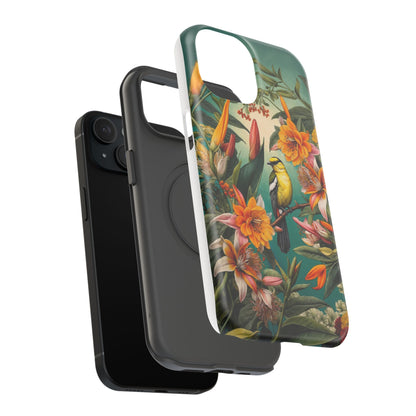 iPhone Case - Floral Bird Phone Case, Impact - Resistant Cover - LucyKay store
