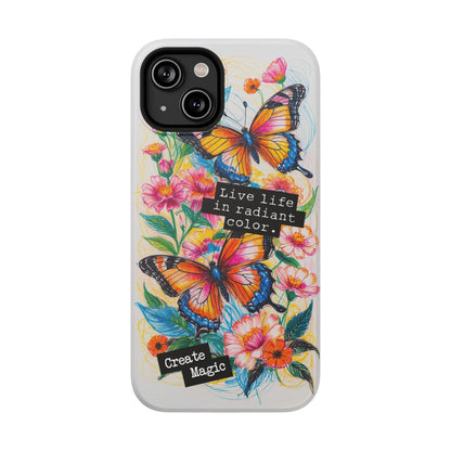 iPhone Cases - Colorful Butterfly and Flower Sketch - Impact - Resistant Cases - LucyKay store