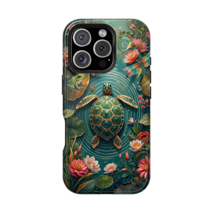 Turtle Floral Phone Case - Sea Turtle MagSafe iPhone Case - LucyKay store