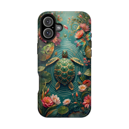 Turtle Floral Phone Case - Sea Turtle MagSafe iPhone Case - LucyKay store