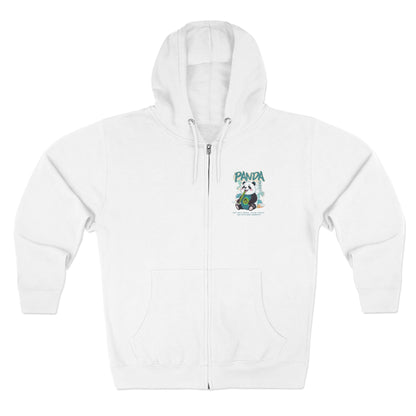 Panda Zip - Up Hoodie | Cute Bamboo Graphic White Sweatshirt - LucyKay store
