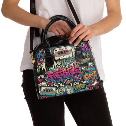 Graffiti Handbag – 90s Retro Cassette Street Art Purse - LucyKay store