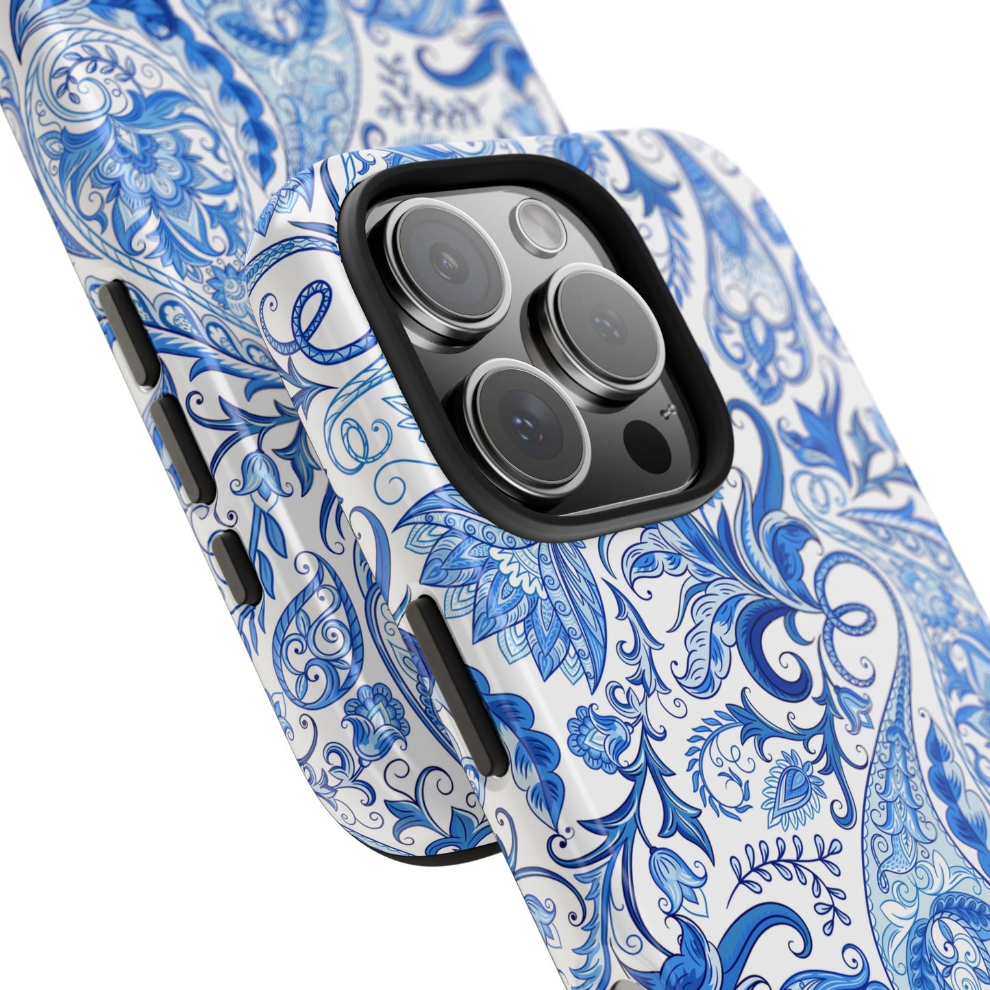 Blue Floral Paisley Tough Phone Case - 2 - Piece Protective - LucyKay store
