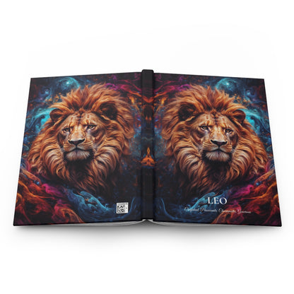 Cuaderno de tapa dura mate - Leo, signo del zodiaco, astrología, A5