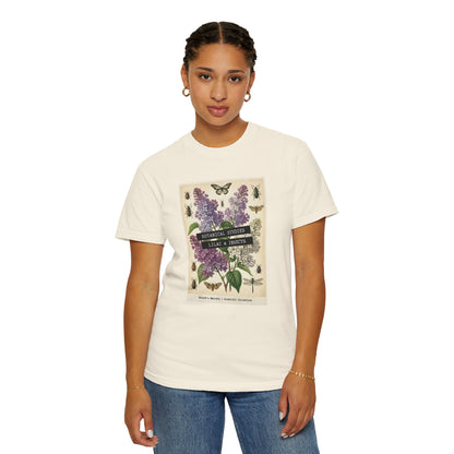 Lilac Floral T-Shirt | Vintage Garment - Dyed Cotton Tee - LucyKay store