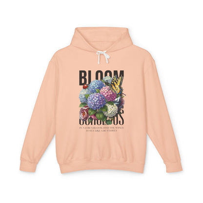 Floral Hoodie Women - Hydrangea Butterfly Lightweight Pullover - LucyKay store