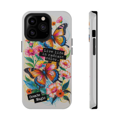 iPhone Cases - Colorful Butterfly and Flower Sketch - Impact - Resistant Cases - LucyKay store