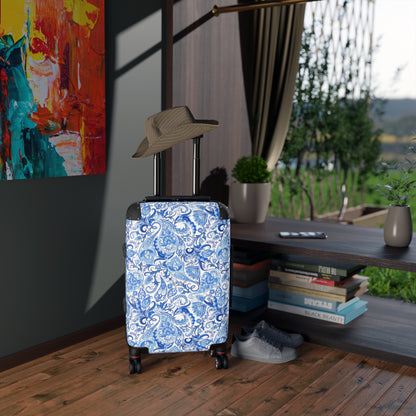 Blue Paisley Carry - On Suitcase - LucyKay store