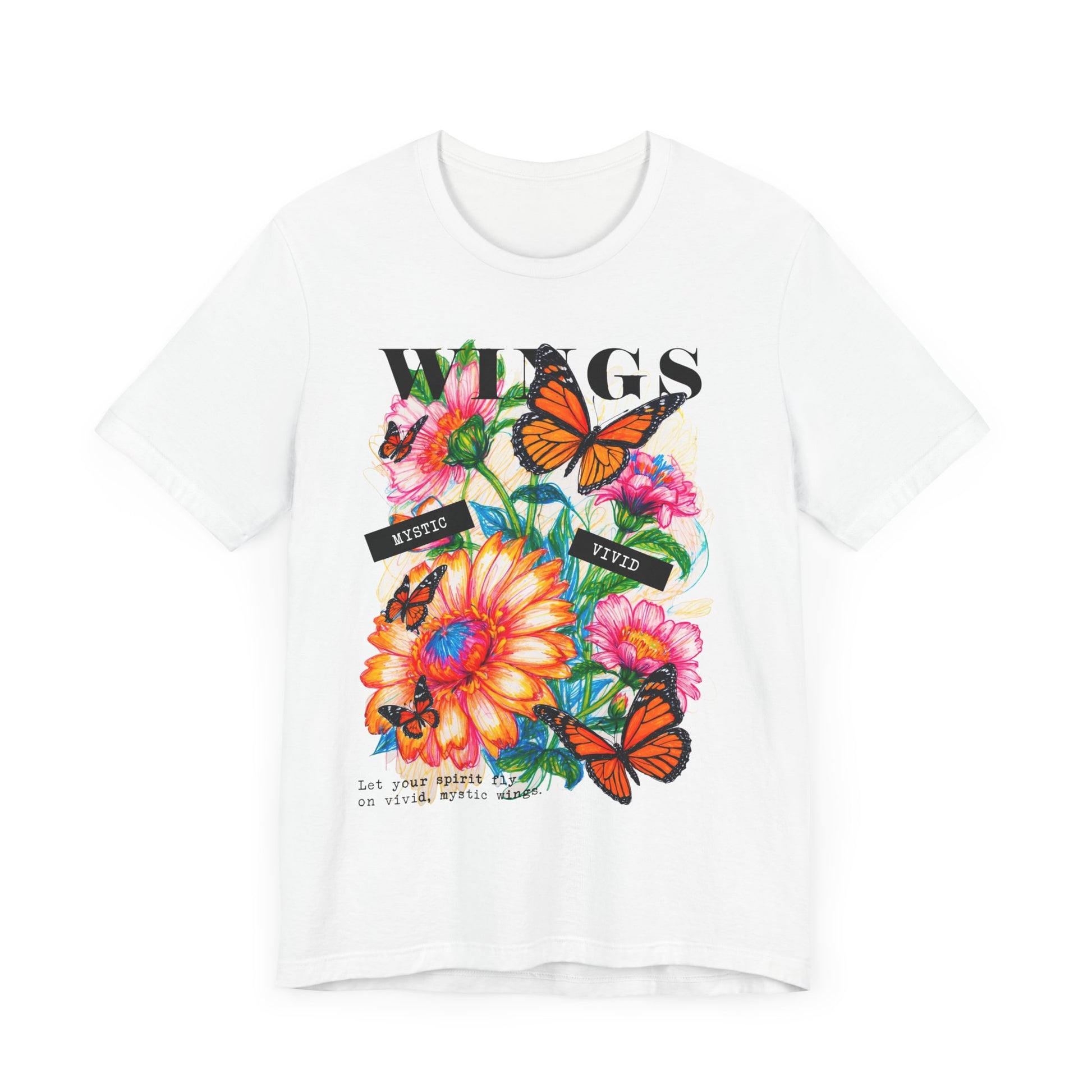 Butterfly T-Shirt | Colorful Floral Wings Graphic Tee - LucyKay store