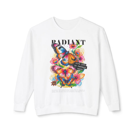 Colorful Floral Butterfly Crewneck Sweatshirt with Positive Quotes - LucyKay store