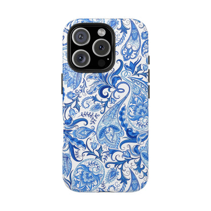 Blue Floral Paisley Tough Phone Case - 2 - Piece Protective - LucyKay store