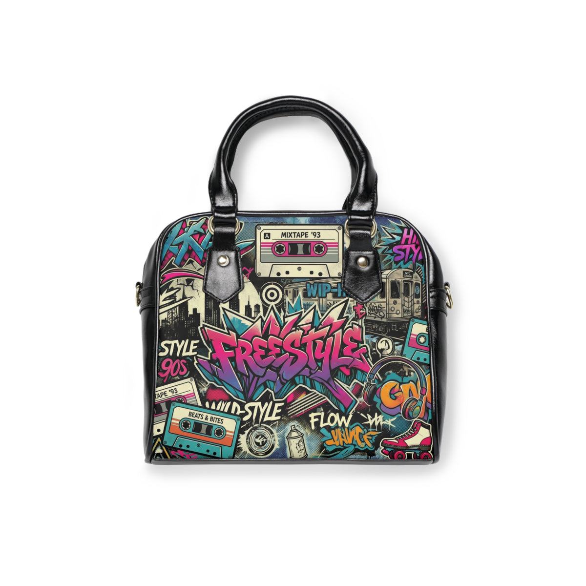 Graffiti Handbag – 90s Retro Cassette Street Art Purse - LucyKay store