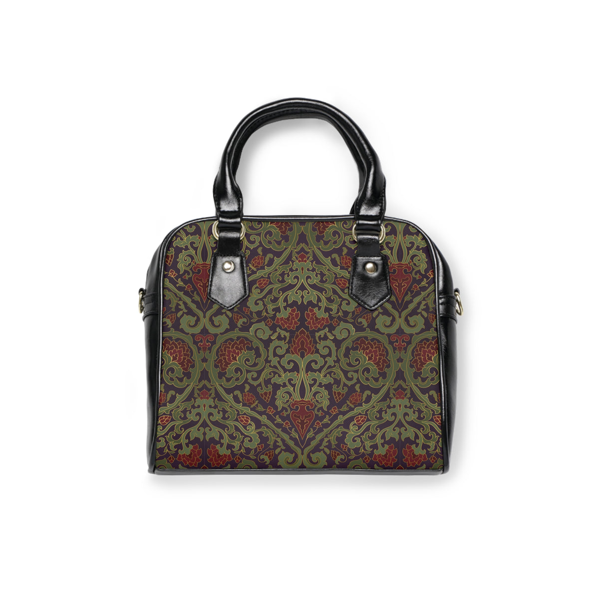 Vintage Damask Handbag – Olive & Rust Tapestry Shoulder Bag - LucyKay store