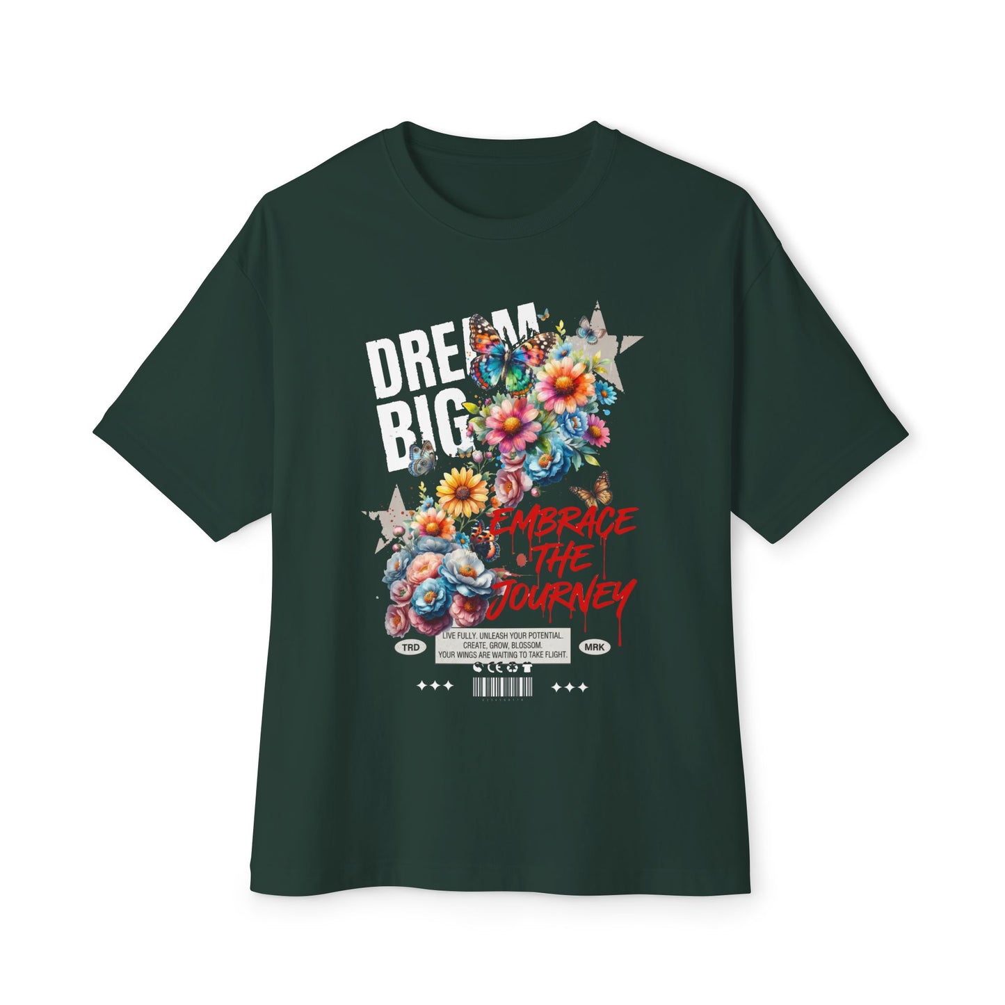 Dream Big Floral Graphic Tee – Oversized Boxy Fit - LucyKay store
